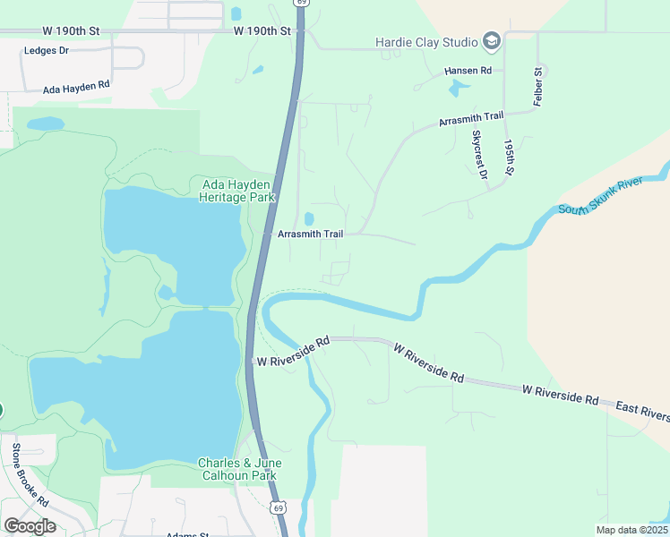map of restaurants, bars, coffee shops, grocery stores, and more near 600 Arrasmith Trail in Ames