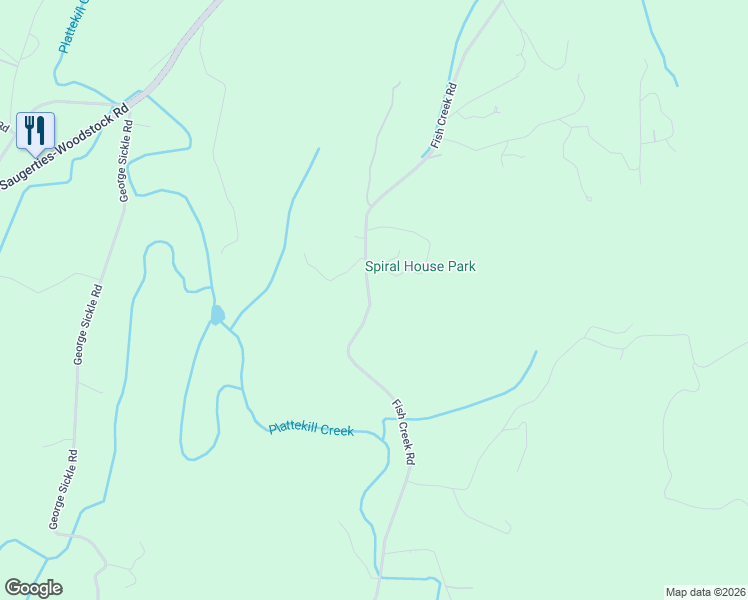map of restaurants, bars, coffee shops, grocery stores, and more near 223 Fish Creek Road in Saugerties