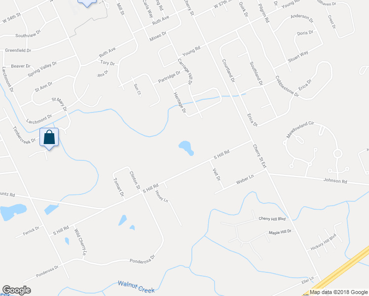 map of restaurants, bars, coffee shops, grocery stores, and more near 818 South Hill Road in Erie