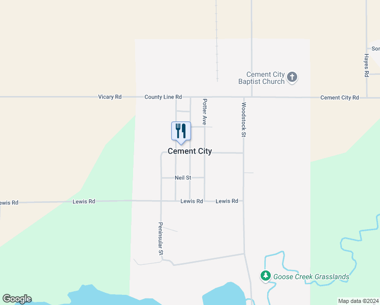 map of restaurants, bars, coffee shops, grocery stores, and more near 400 Main Street in Cement City