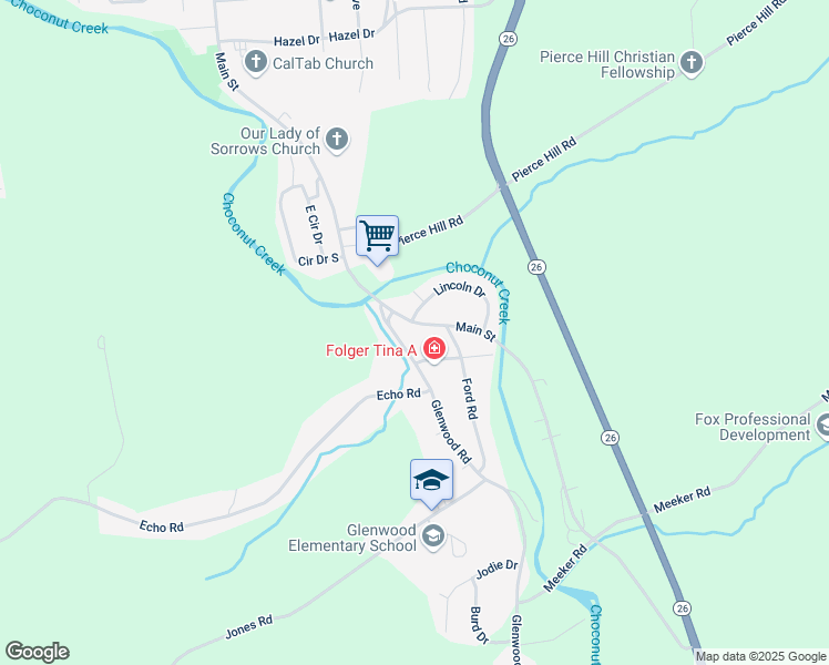 map of restaurants, bars, coffee shops, grocery stores, and more near 1008 Main St in Vestal