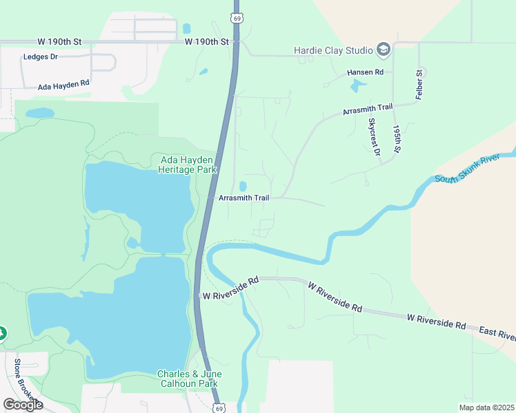 map of restaurants, bars, coffee shops, grocery stores, and more near 600 Arrasmith Trail in Ames