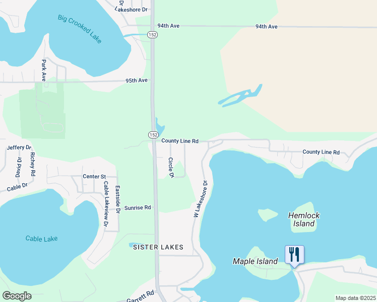 map of restaurants, bars, coffee shops, grocery stores, and more near 50005 Circle Drive in Dowagiac