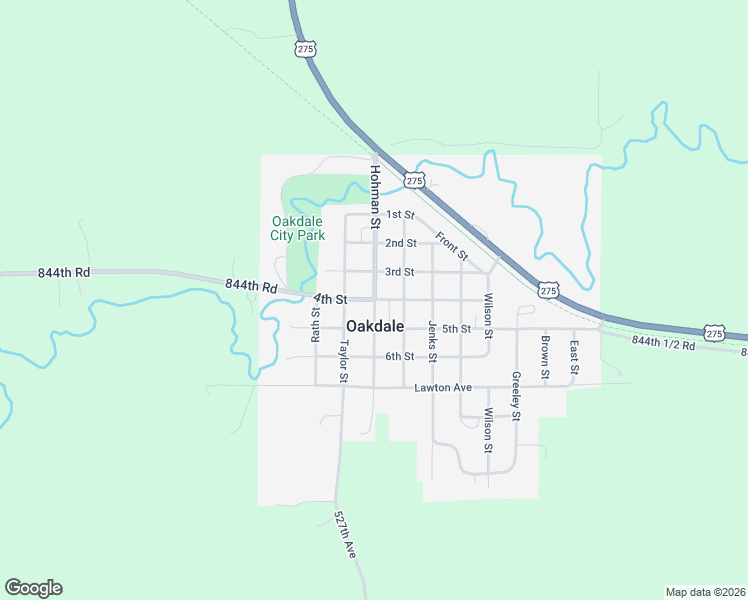 map of restaurants, bars, coffee shops, grocery stores, and more near 4th Street in Oakdale