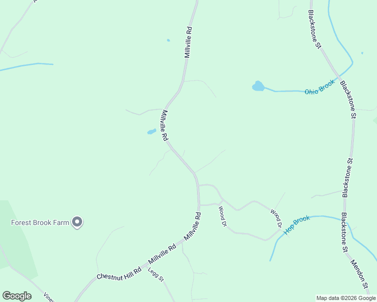 map of restaurants, bars, coffee shops, grocery stores, and more near 180 Millville Road in Mendon