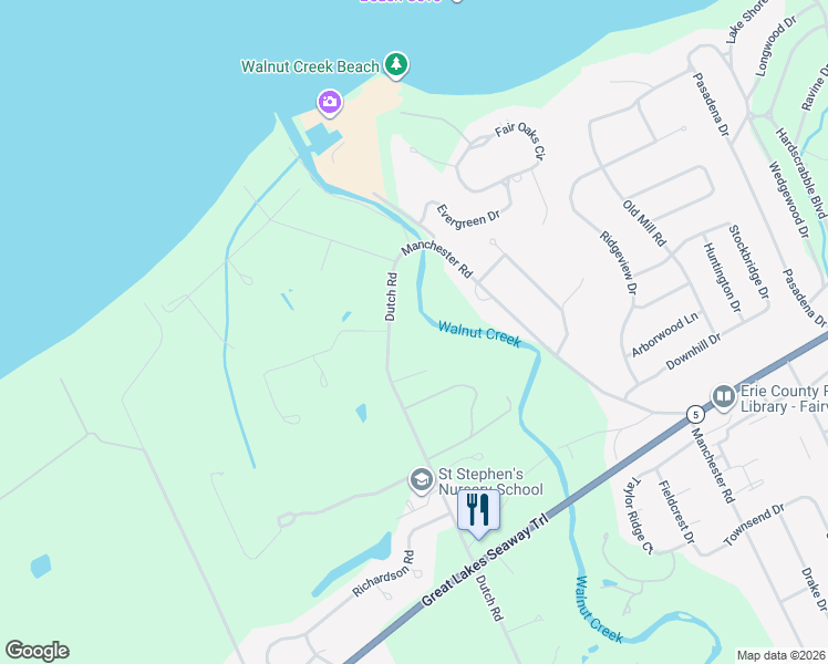 map of restaurants, bars, coffee shops, grocery stores, and more near 501 Dutch Rd in Fairview