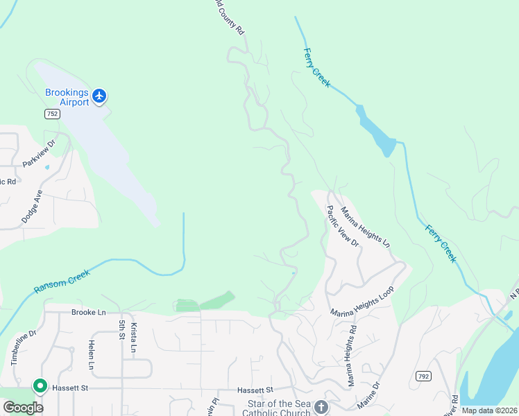 map of restaurants, bars, coffee shops, grocery stores, and more near 16996 Old County Road in Brookings