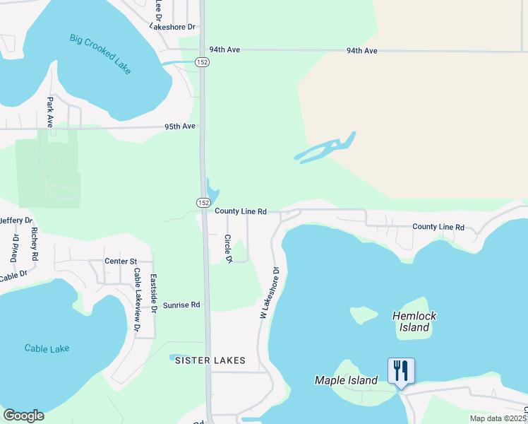 map of restaurants, bars, coffee shops, grocery stores, and more near 50005 Circle Drive in Dowagiac