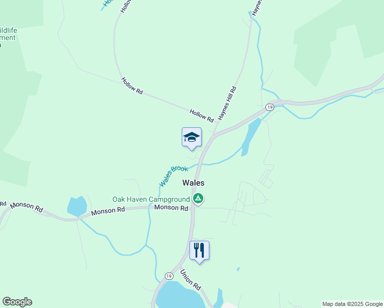map of restaurants, bars, coffee shops, grocery stores, and more near 41 Main Street in Wales