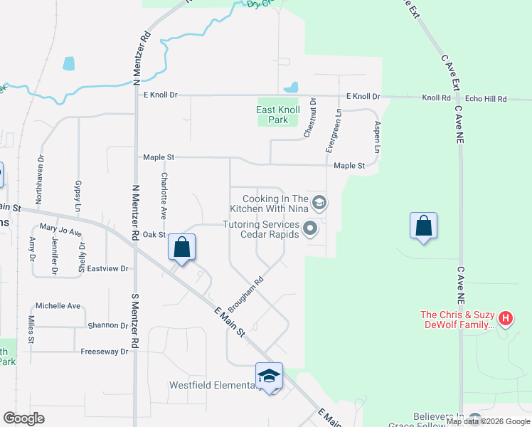 map of restaurants, bars, coffee shops, grocery stores, and more near 435 Brougham Rd in Robins