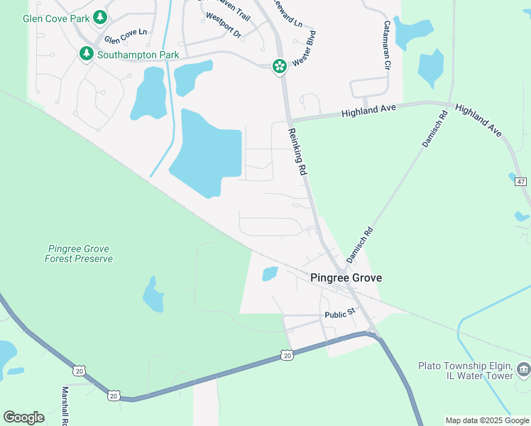 map of restaurants, bars, coffee shops, grocery stores, and more near 288 Maryland Lane in Pingree Grove