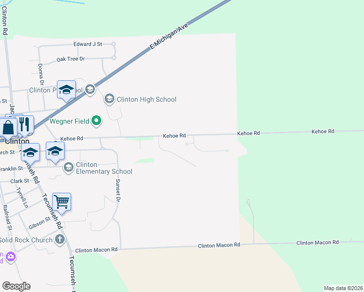 map of restaurants, bars, coffee shops, grocery stores, and more near 102 Follis Court in Clinton