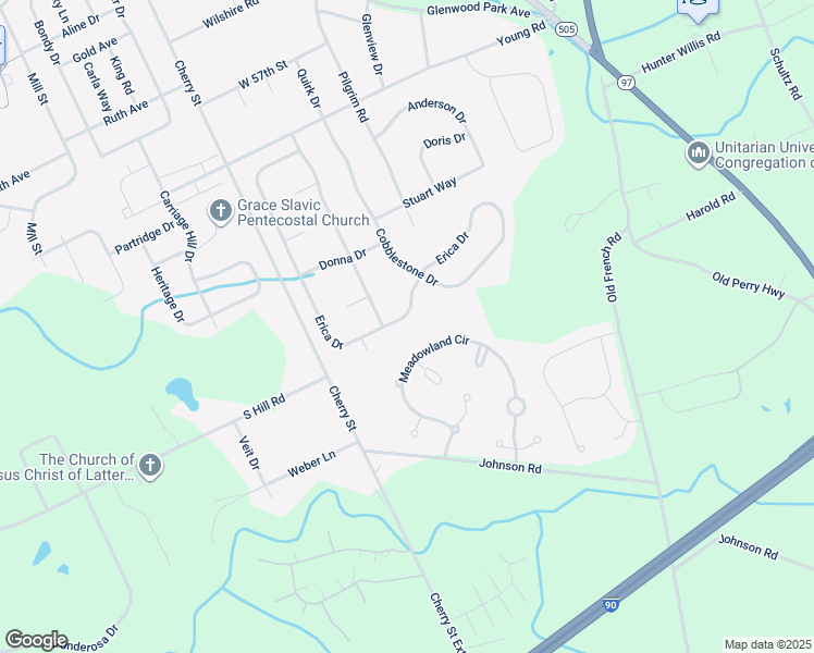 map of restaurants, bars, coffee shops, grocery stores, and more near 439-441 Erica Dr in Erie