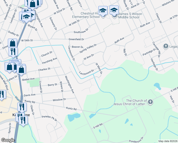 map of restaurants, bars, coffee shops, grocery stores, and more near 1232 Mission Dr in Erie