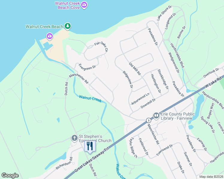 map of restaurants, bars, coffee shops, grocery stores, and more near 6492 Field Valley Ln in Fairview