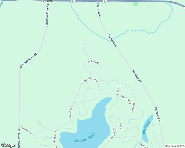 map of restaurants, bars, coffee shops, grocery stores, and more near TT4 Thicket Road in Tolland