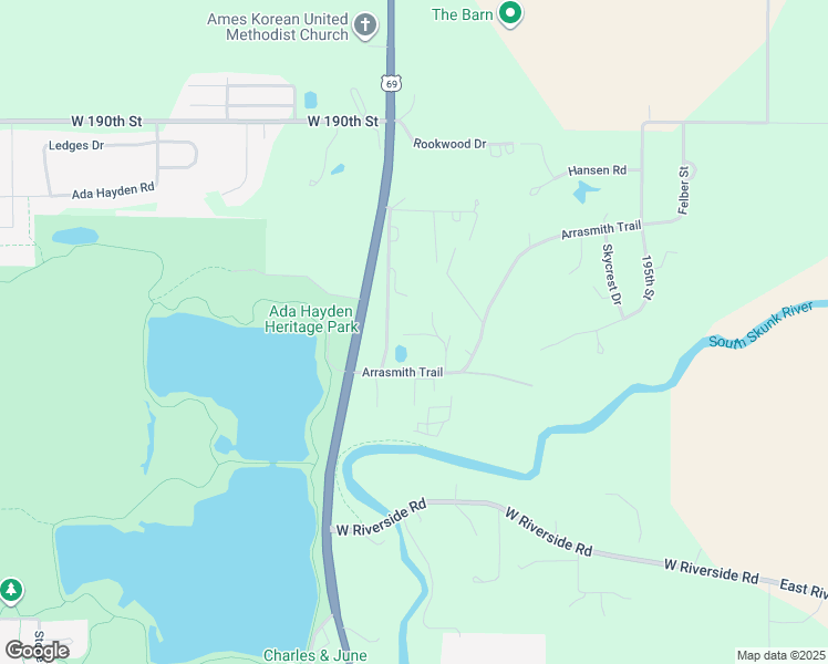 map of restaurants, bars, coffee shops, grocery stores, and more near 5337 O'Neil Drive in Ames