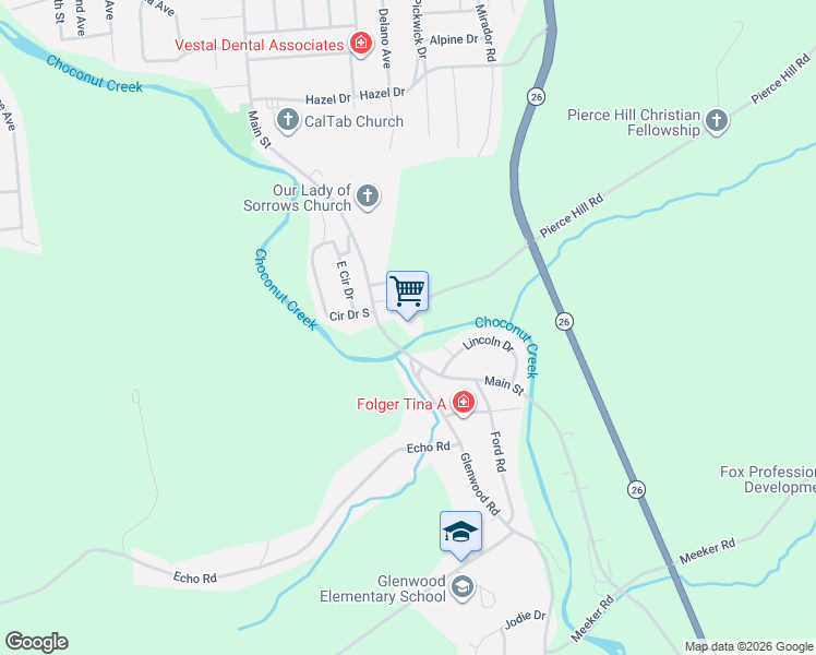 map of restaurants, bars, coffee shops, grocery stores, and more near 925 Main St in Broome