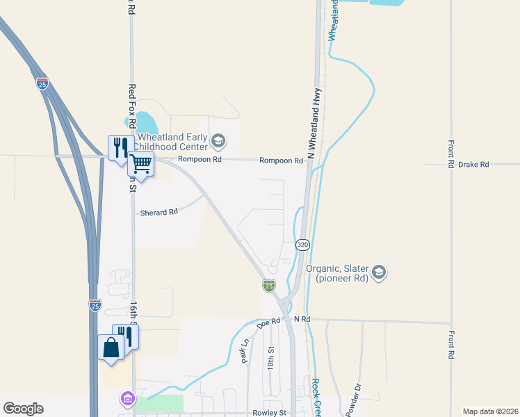 map of restaurants, bars, coffee shops, grocery stores, and more near 984 Willow St in Wheatland