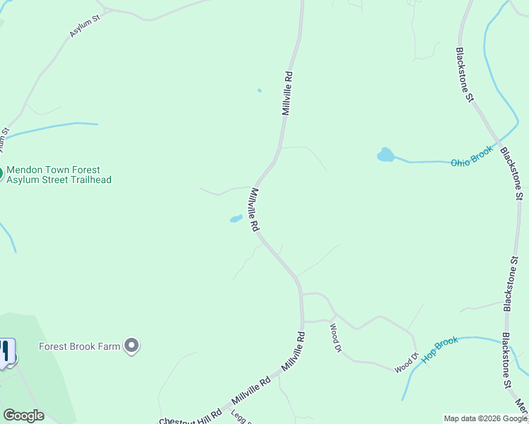 map of restaurants, bars, coffee shops, grocery stores, and more near 170 Millville Road in Mendon