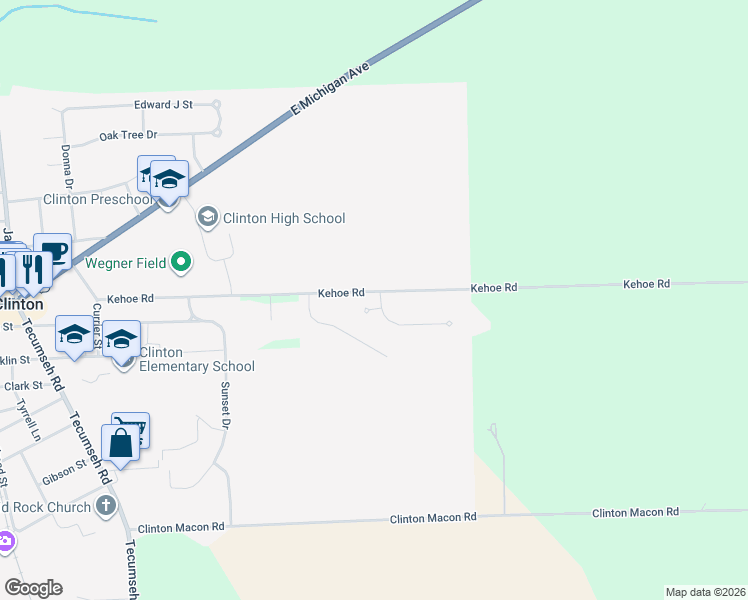 map of restaurants, bars, coffee shops, grocery stores, and more near 102 Follis Ct in Clinton