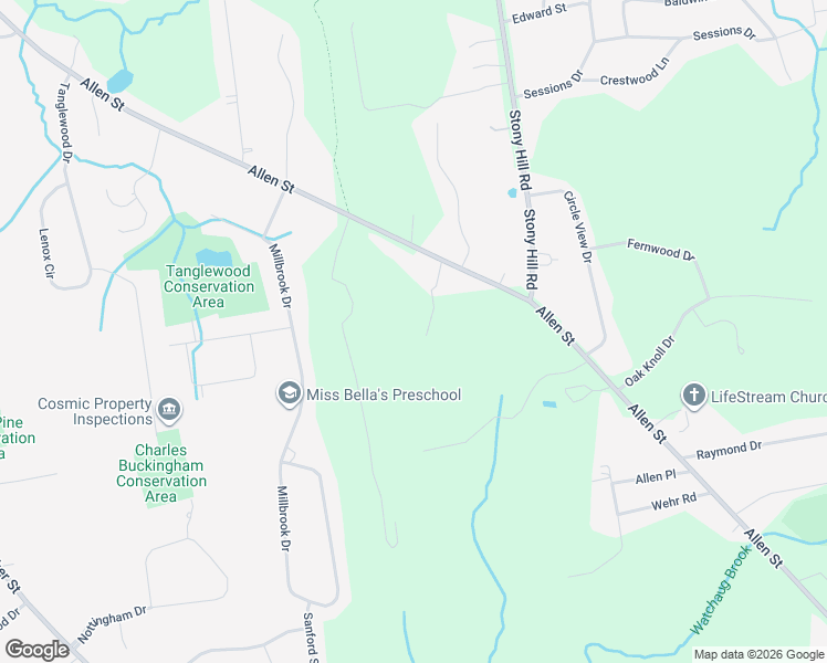 map of restaurants, bars, coffee shops, grocery stores, and more near 325 Allen Street in Hampden