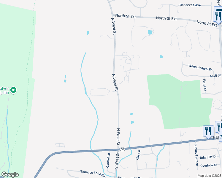 map of restaurants, bars, coffee shops, grocery stores, and more near 18 Karen Lynn Circle in Agawam