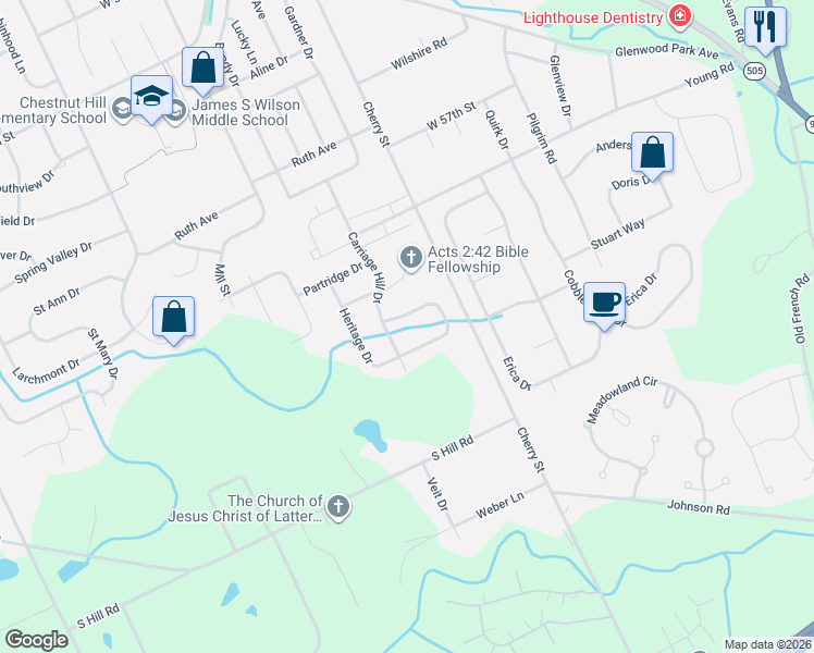 map of restaurants, bars, coffee shops, grocery stores, and more near 646 Providence Way in Erie