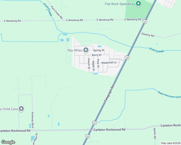 map of restaurants, bars, coffee shops, grocery stores, and more near 13474 Peach Street in Carleton