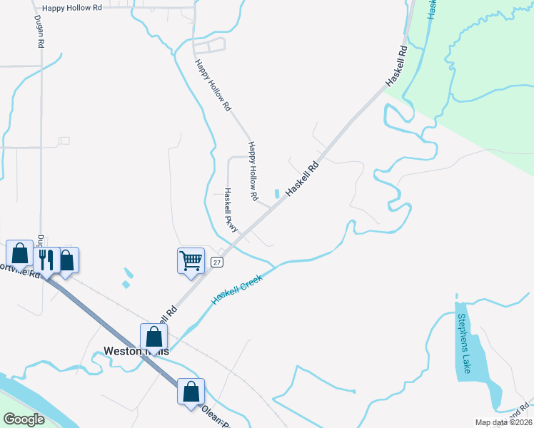 map of restaurants, bars, coffee shops, grocery stores, and more near 1687 Haskell Road in Olean