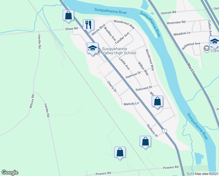 map of restaurants, bars, coffee shops, grocery stores, and more near 18-26 Cherry Dr in Broome