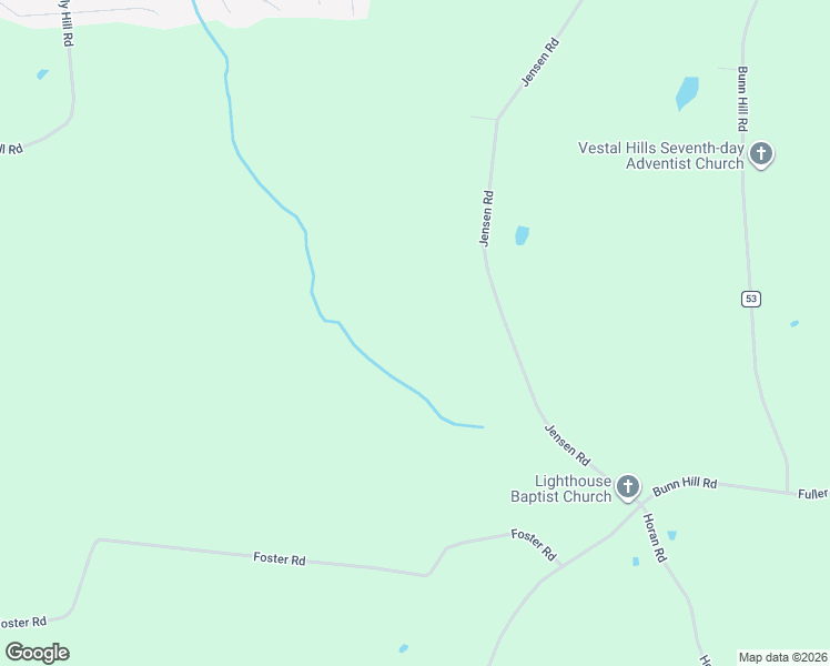 map of restaurants, bars, coffee shops, grocery stores, and more near 840 Jensen Road in Vestal