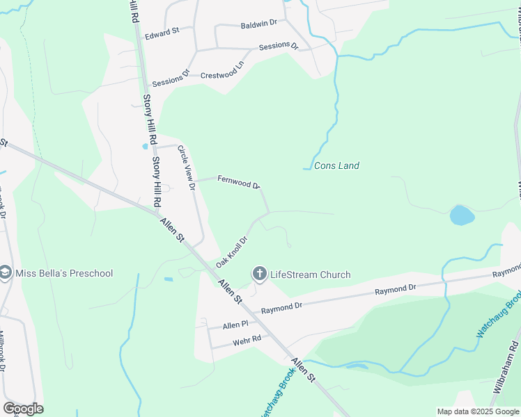 map of restaurants, bars, coffee shops, grocery stores, and more near 57 Oak Knoll Drive in Hampden