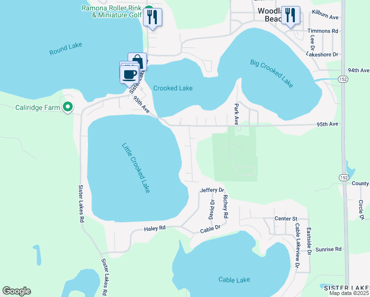 map of restaurants, bars, coffee shops, grocery stores, and more near 50002 Wildwood Drive in Dowagiac