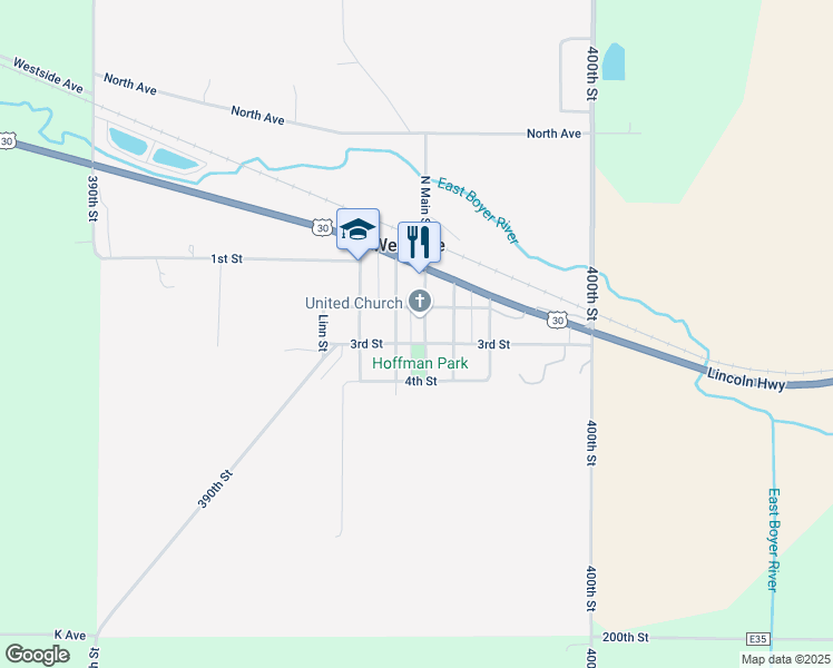 map of restaurants, bars, coffee shops, grocery stores, and more near 226 Main Street in Westside