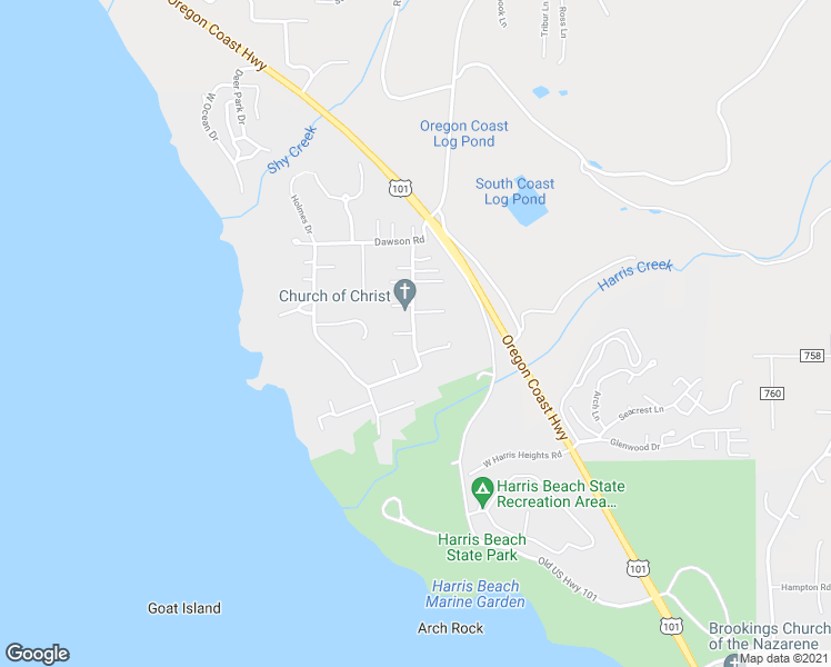 map of restaurants, bars, coffee shops, grocery stores, and more near 17192 Passley Rd in Brookings