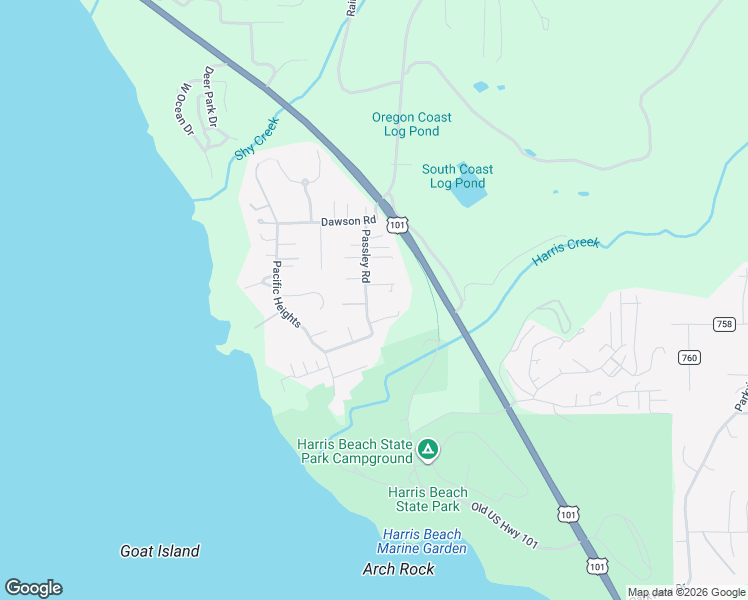 map of restaurants, bars, coffee shops, grocery stores, and more near 17192 Passley Road in Brookings