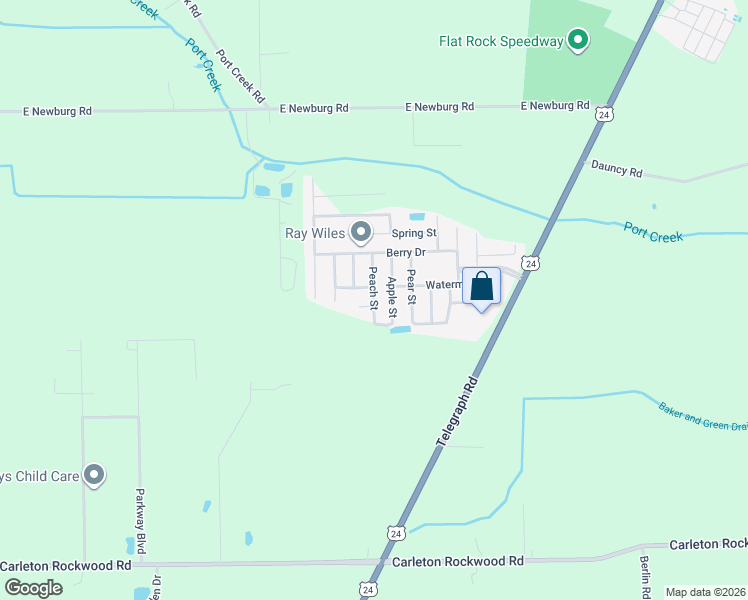 map of restaurants, bars, coffee shops, grocery stores, and more near 13474 Peach Street in Carleton