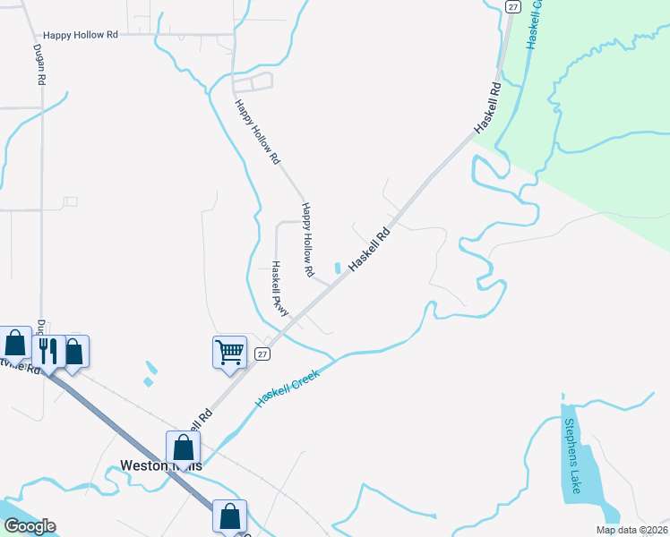 map of restaurants, bars, coffee shops, grocery stores, and more near 1687 Haskell Road in Olean