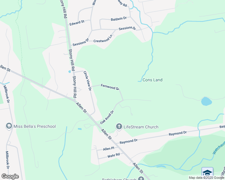 map of restaurants, bars, coffee shops, grocery stores, and more near 38 Fernwood Drive in Hampden