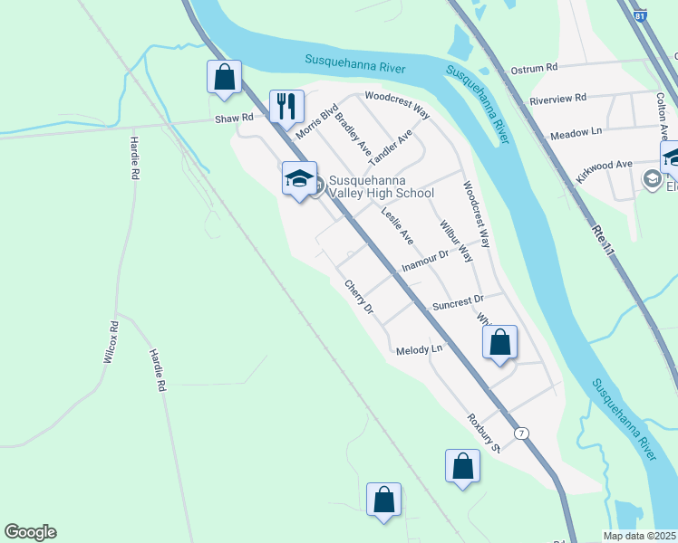 map of restaurants, bars, coffee shops, grocery stores, and more near 26 Cherry Dr in Broome