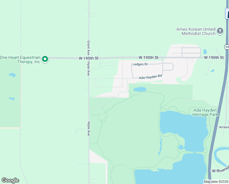 map of restaurants, bars, coffee shops, grocery stores, and more near 2223 Leopold Drive in Ames