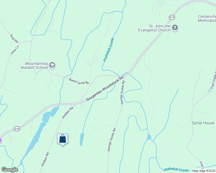 map of restaurants, bars, coffee shops, grocery stores, and more near 1047 Saugerties-Woodstock Road in Saugerties