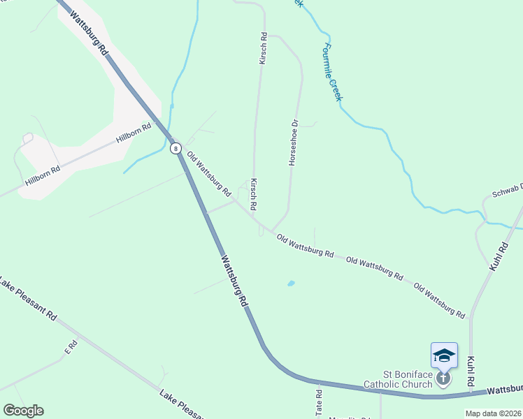 map of restaurants, bars, coffee shops, grocery stores, and more near 8991 Kirsch Rd in Erie