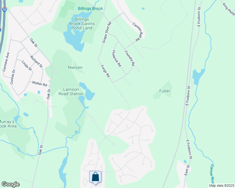 map of restaurants, bars, coffee shops, grocery stores, and more near 55 Forge Road in Sharon