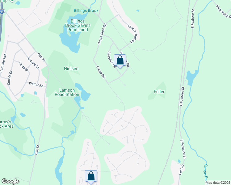map of restaurants, bars, coffee shops, grocery stores, and more near 58 Forge Road in Sharon