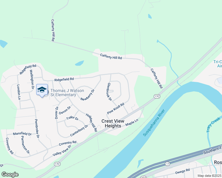 map of restaurants, bars, coffee shops, grocery stores, and more near 202 Glenbrook Court in Endicott