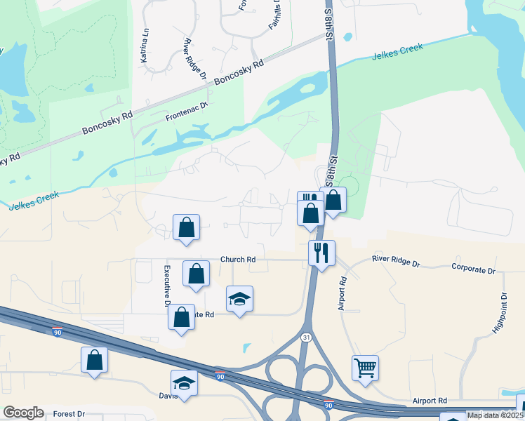 map of restaurants, bars, coffee shops, grocery stores, and more near 1229 Canterfield Parkway West in West Dundee