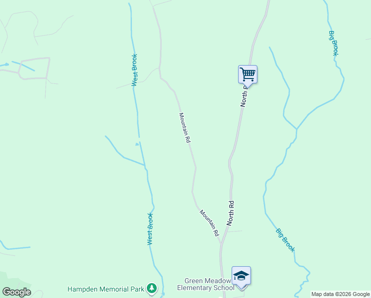map of restaurants, bars, coffee shops, grocery stores, and more near 2-170 Mountain Road in Hampden