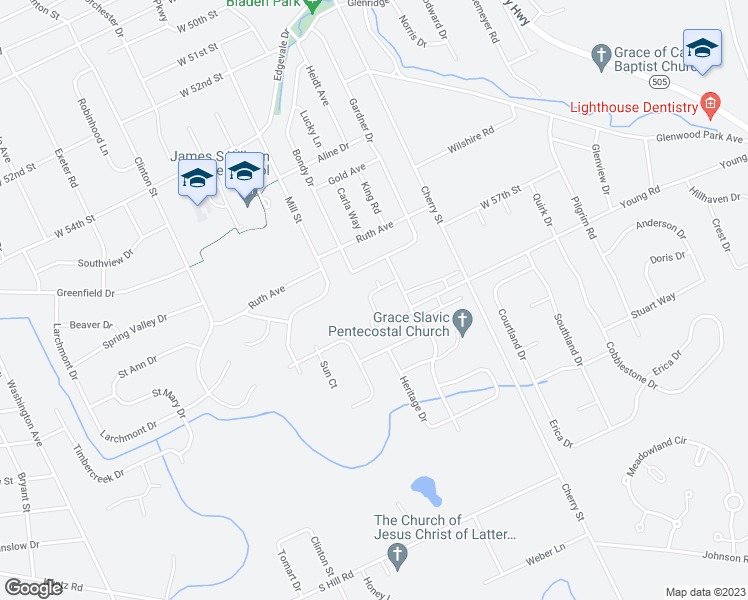 map of restaurants, bars, coffee shops, grocery stores, and more near 5708 Georgetown Drive in Erie